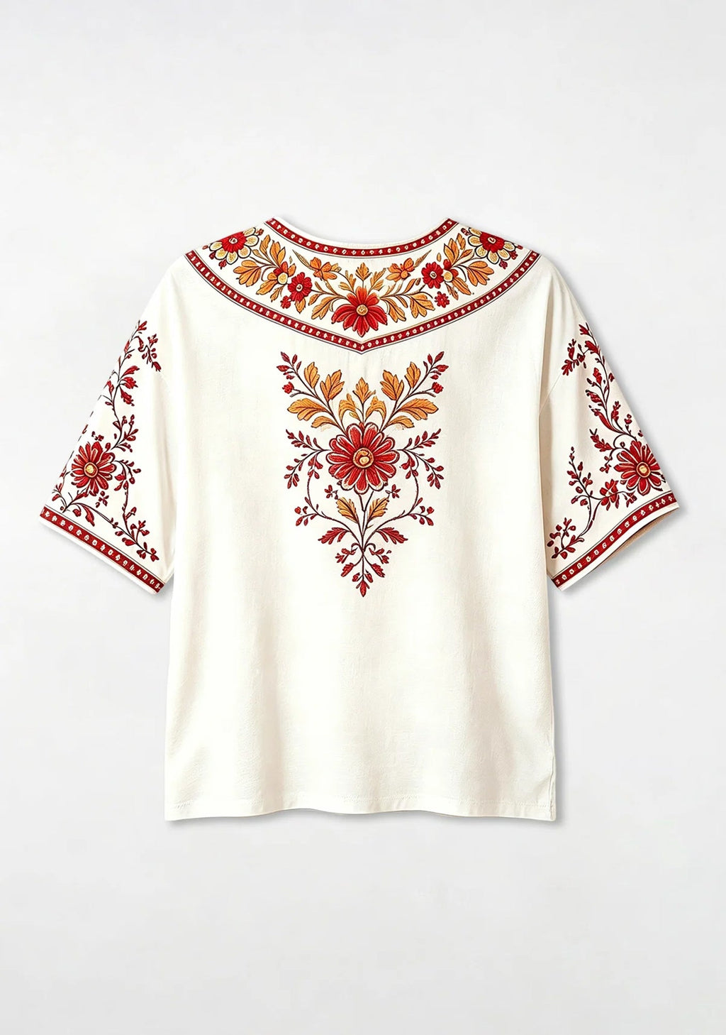 Boho Floral San Francisco 49ers Floral Helmet V-Neck Blouse