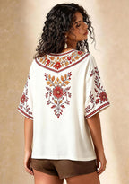 Boho Floral San Francisco 49ers Floral Helmet V-Neck Blouse