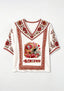 Boho Floral San Francisco 49ers Floral Helmet V-Neck Blouse