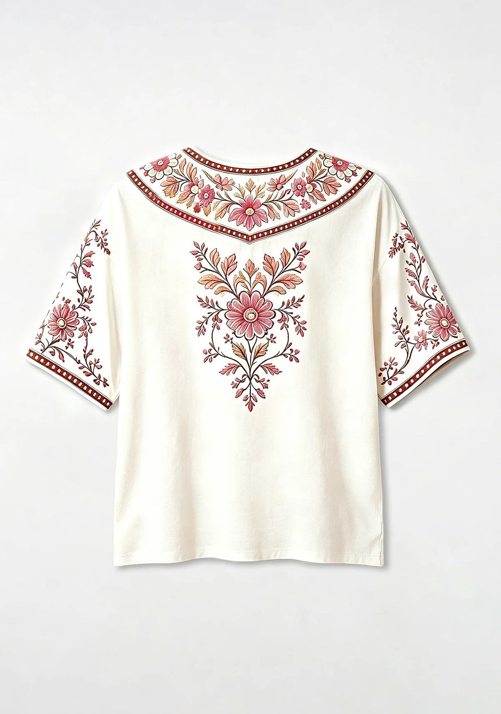 San Francisco 49ers California Map Tropical Floral V-Neck Blouse