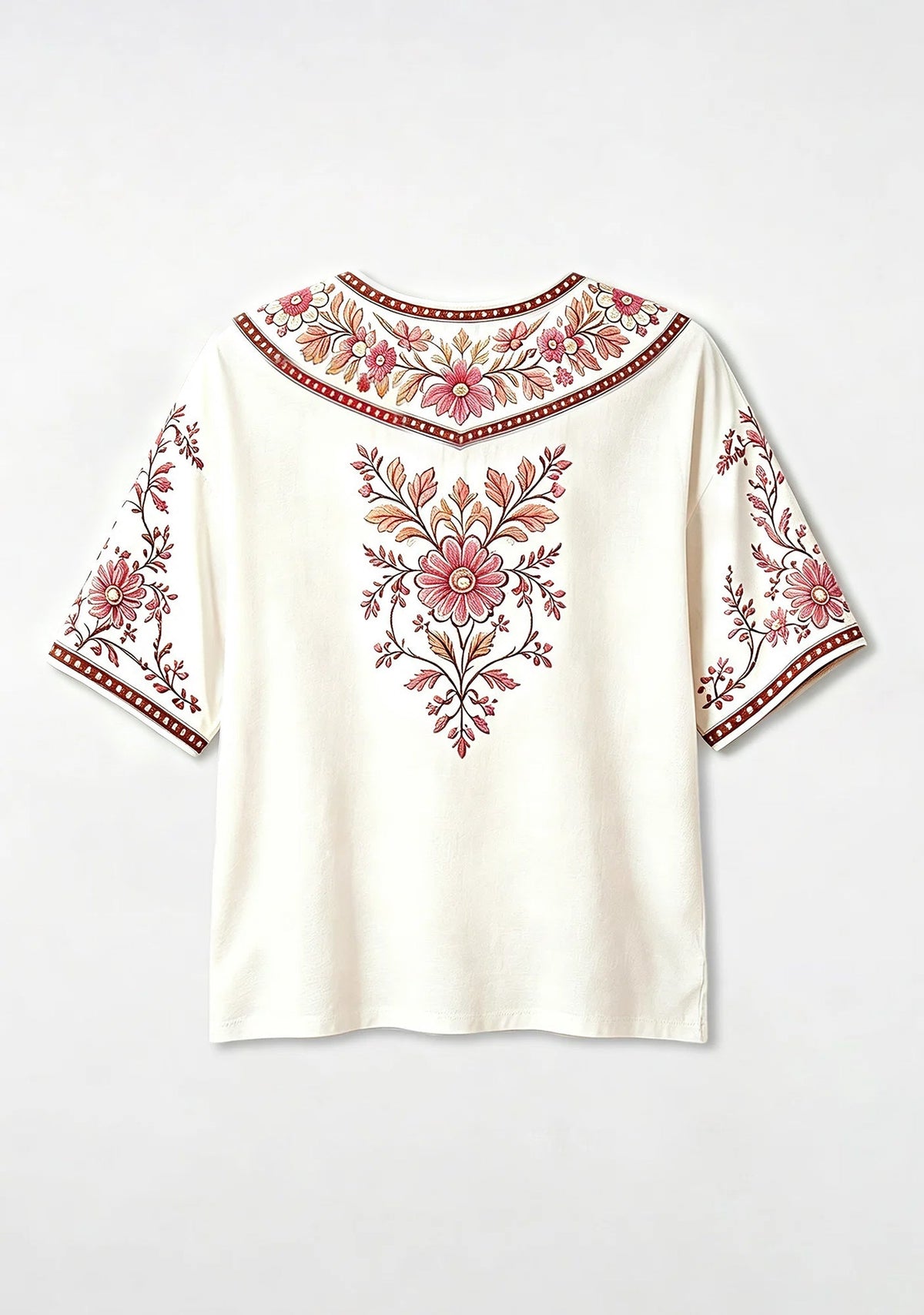 San Francisco 49ers California Map Tropical Floral V-Neck Blouse