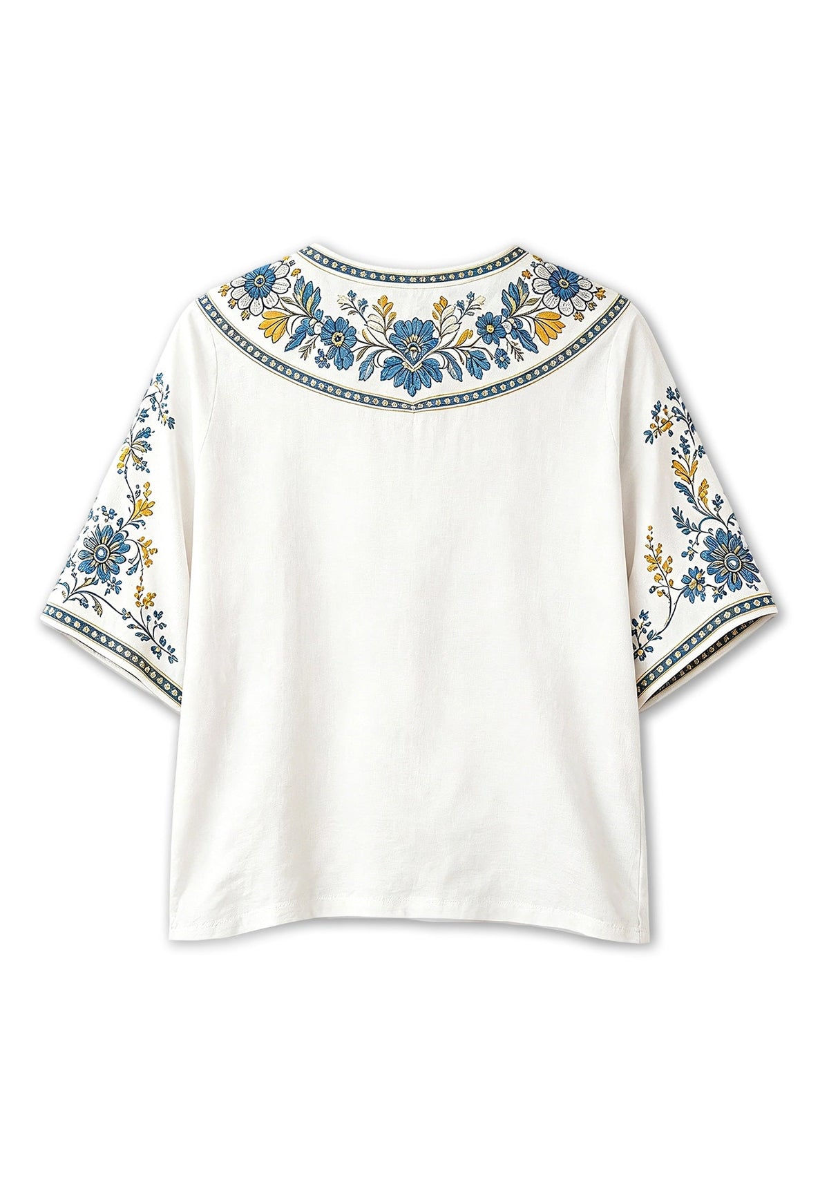 Boho Floral Drip Art Los Angeles Chargers V-Neck Blouse