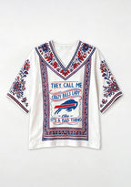 Boho Floral Buffalo Bills Crazy Bills Lady V-Neck Blouse