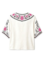 This Girl Loves Football Boho Floral Game‑Day V-Neck Blouse