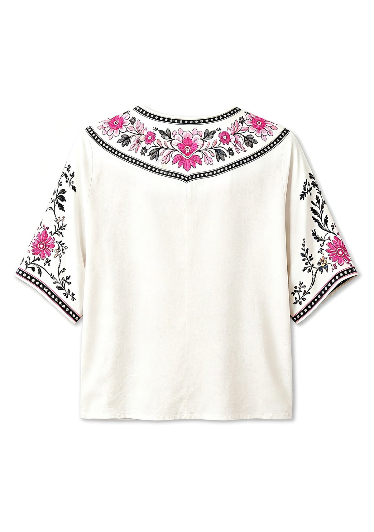 This Girl Loves Football Boho Floral Game‑Day V-Neck Blouse