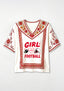 Girl Loves Football Boho Floral Border Game‑Day V-Neck Blouse