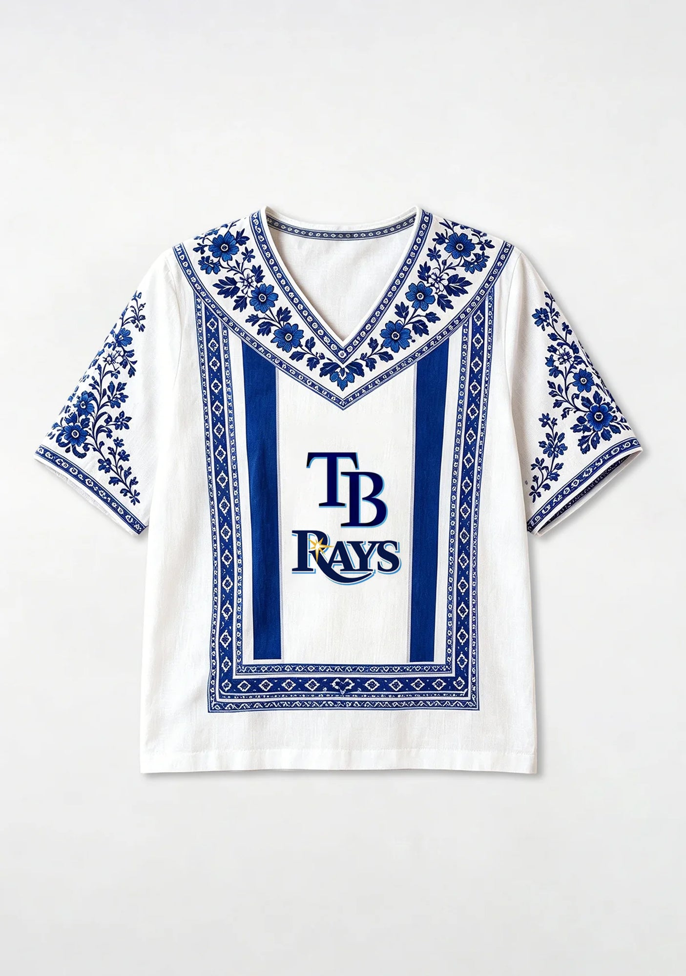 Tampa Bay Rays TB Logo Boho V-Neck Blouse Secondary image
