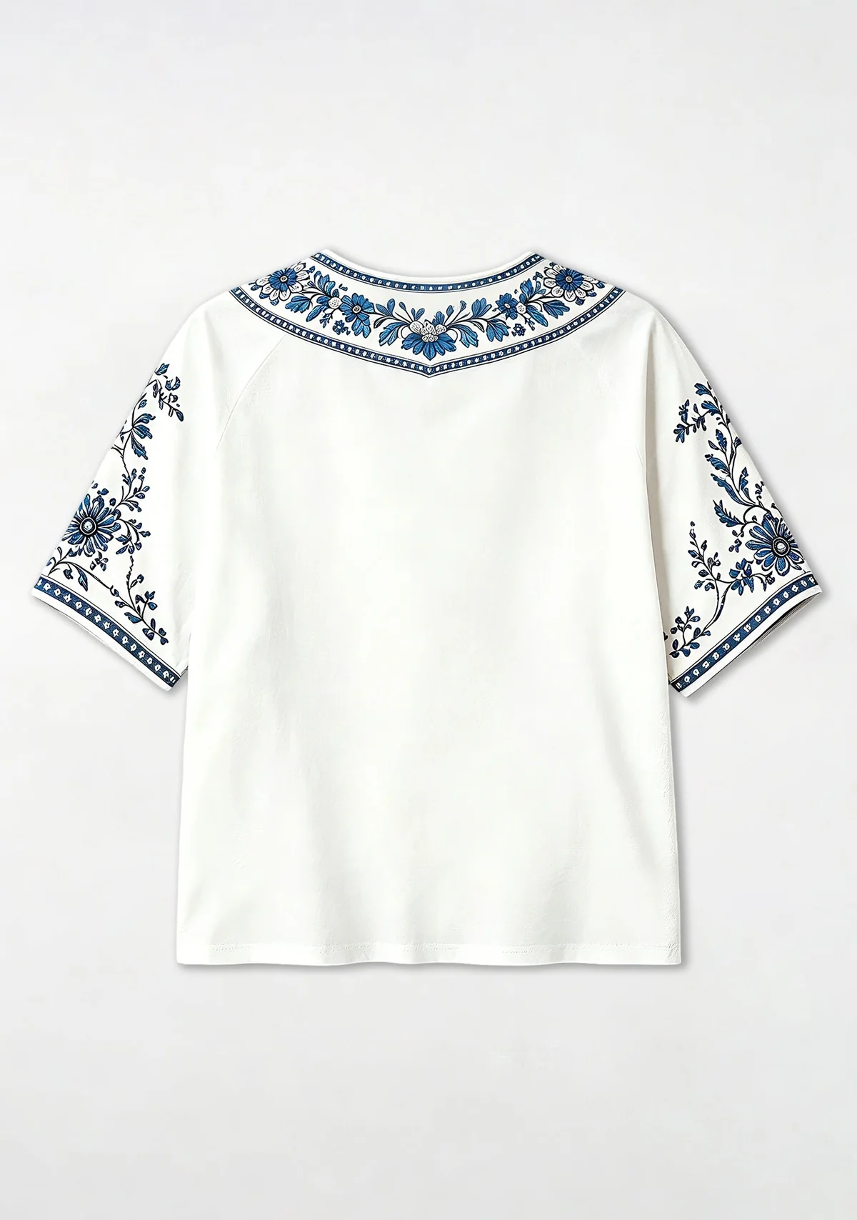 Los Angeles City Of Angels LA Skyline Floral V-Neck Blouse