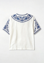 Los Angeles Dodgers Mexican Floral Border V-Neck Blouse