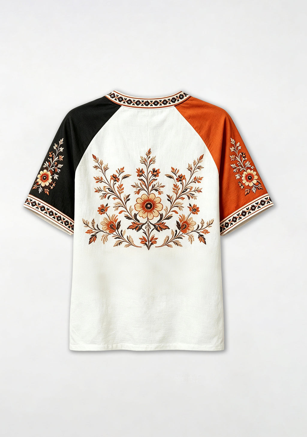 Chicago Bears Boho Floral Heart V-Neck T Shirt