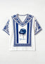 New York Yankees Drip‑Style Graphic V-Neck Blouse