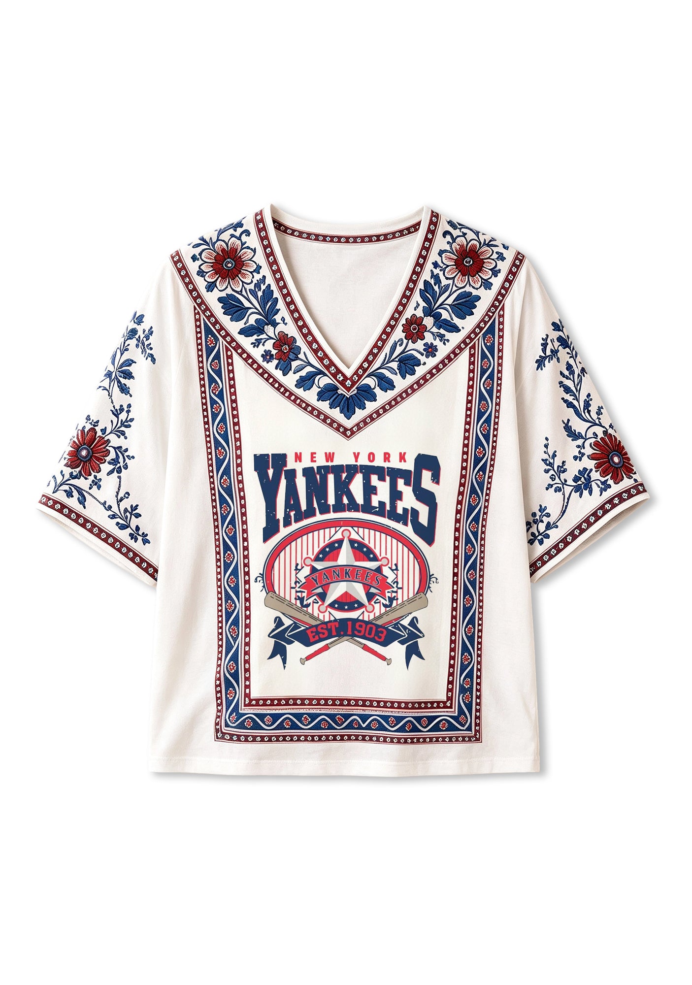 New York Yankees Vintage EST.1903 V-Neck Blouse Secondary image