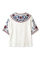 Take Me Out To The Ball Game Boho Floral V-Neck Blouse
