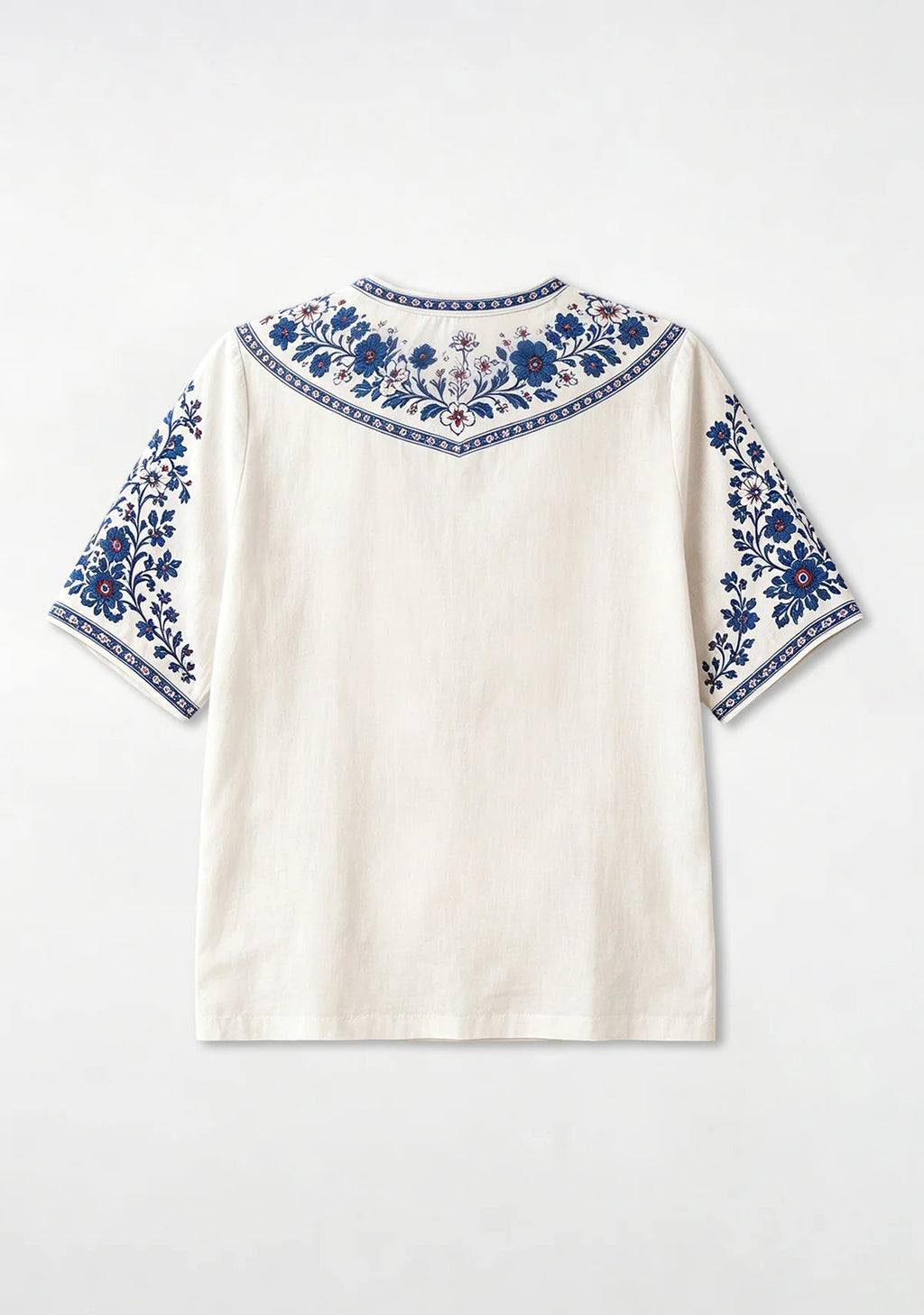 Chicago Cubs World Series Cityscape Boho Floral V-Neck Blouse