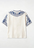 Chicago Cubs World Series Cityscape Boho Floral V-Neck Blouse