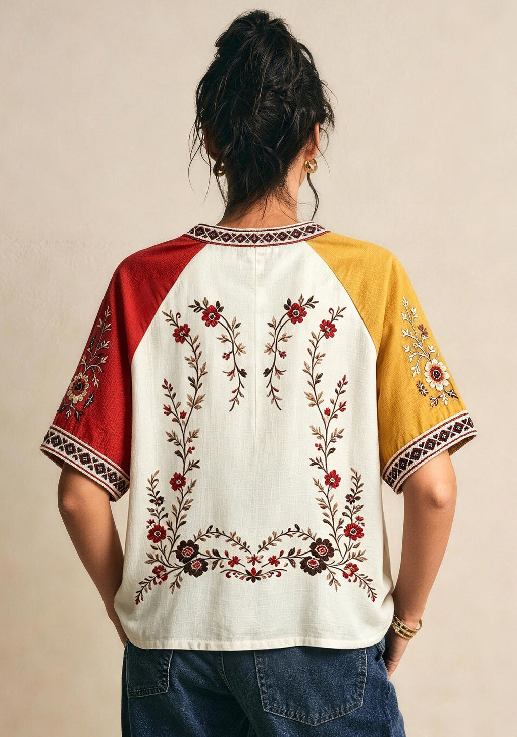 Boho Floral San Francisco 49ers V-Neck T Shirt