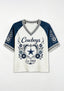 Boho Floral Dallas Cowboys Heart Star V-Neck T Shirt