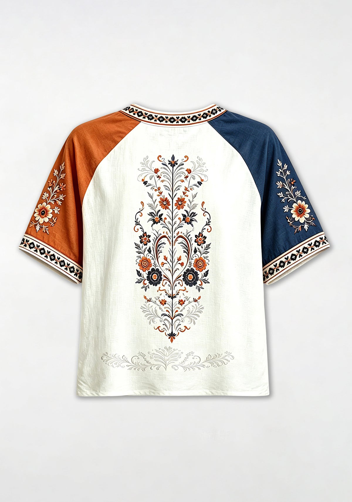 Boho Floral Denver Broncos Heart V-Neck T Shirt