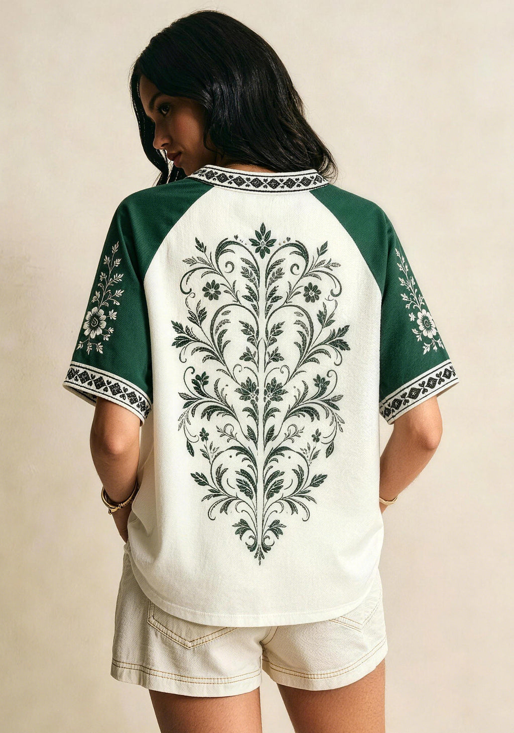 Philadelphia Eagles Boho Floral Heart V-Neck T Shirt