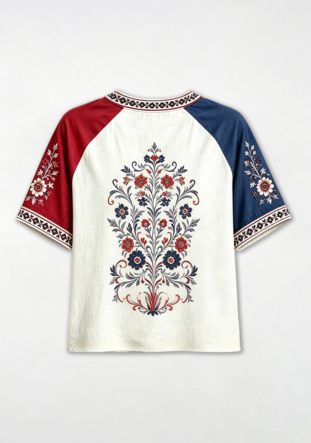 Buffalo Bills Boho Floral Heart Graphic V-Neck T Shirt
