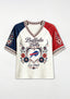 Buffalo Bills Boho Floral Heart Graphic V-Neck T Shirt