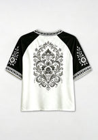 Las Vegas Raiders Boho Floral Graphic V-Neck T Shirt