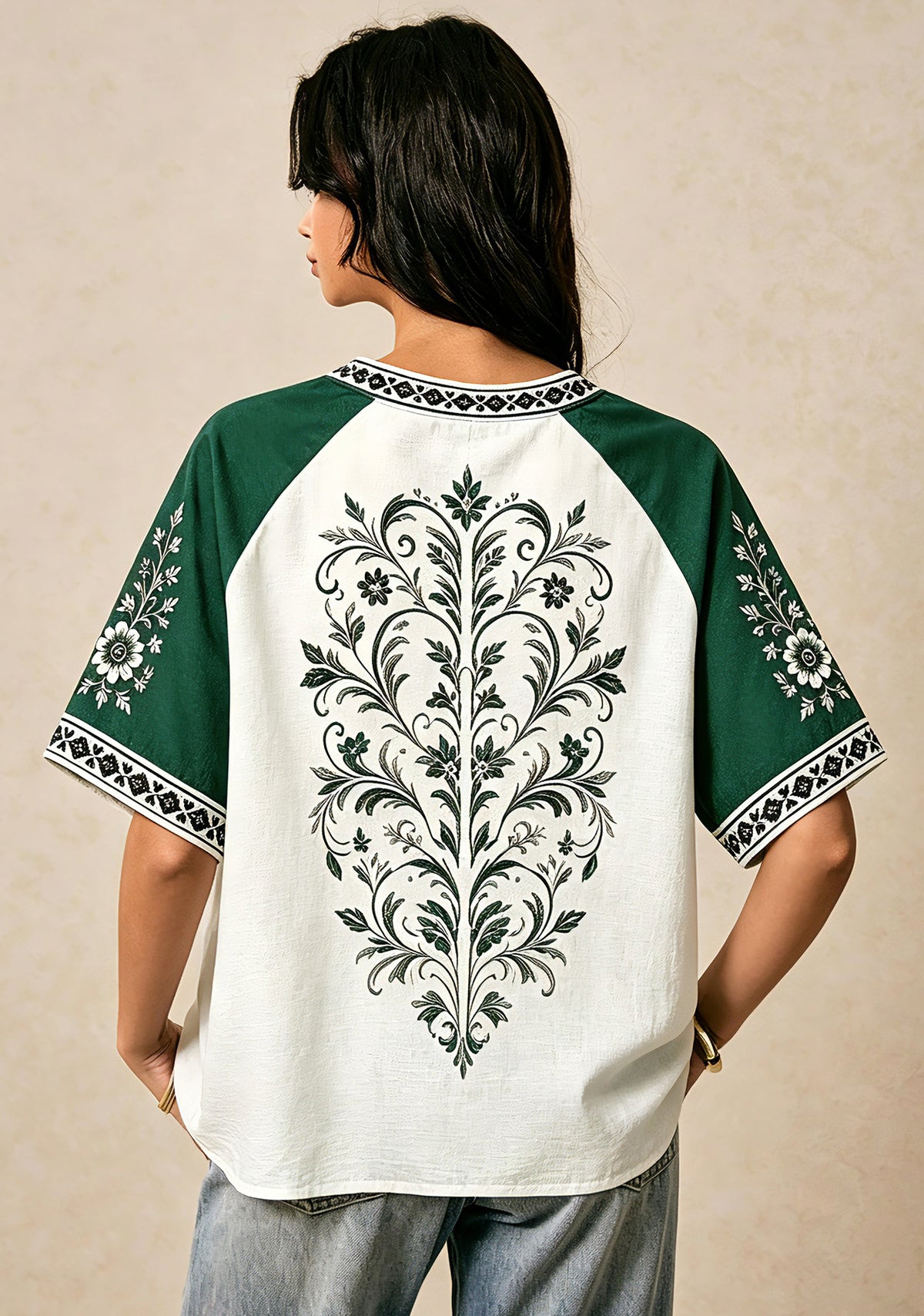 Jacksonville Jaguars Boho Floral Heart Raglan NFL V-Neck T Shirt