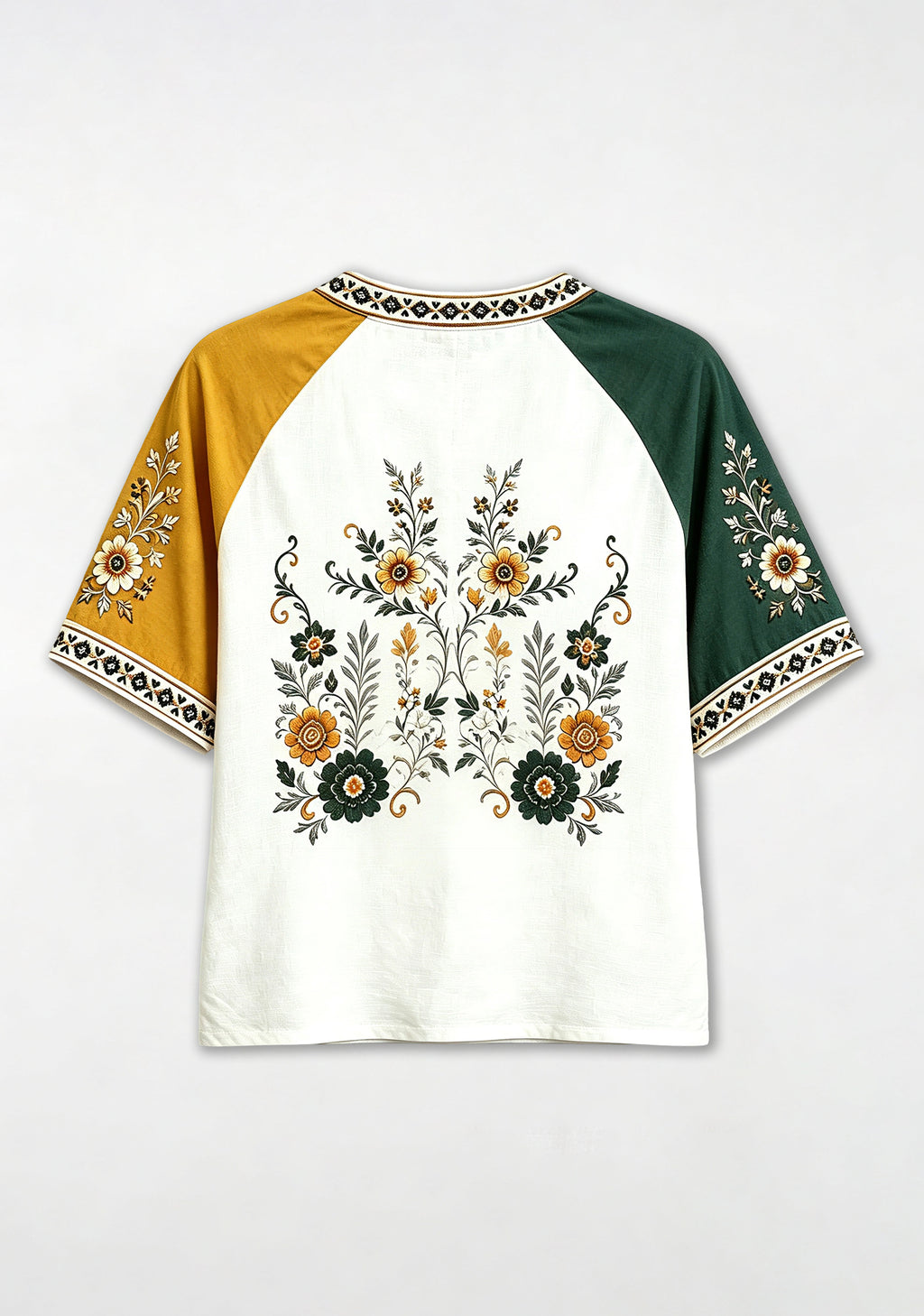 Green Bay Packers Bohemian Floral Heart NFL V-Neck T Shirt