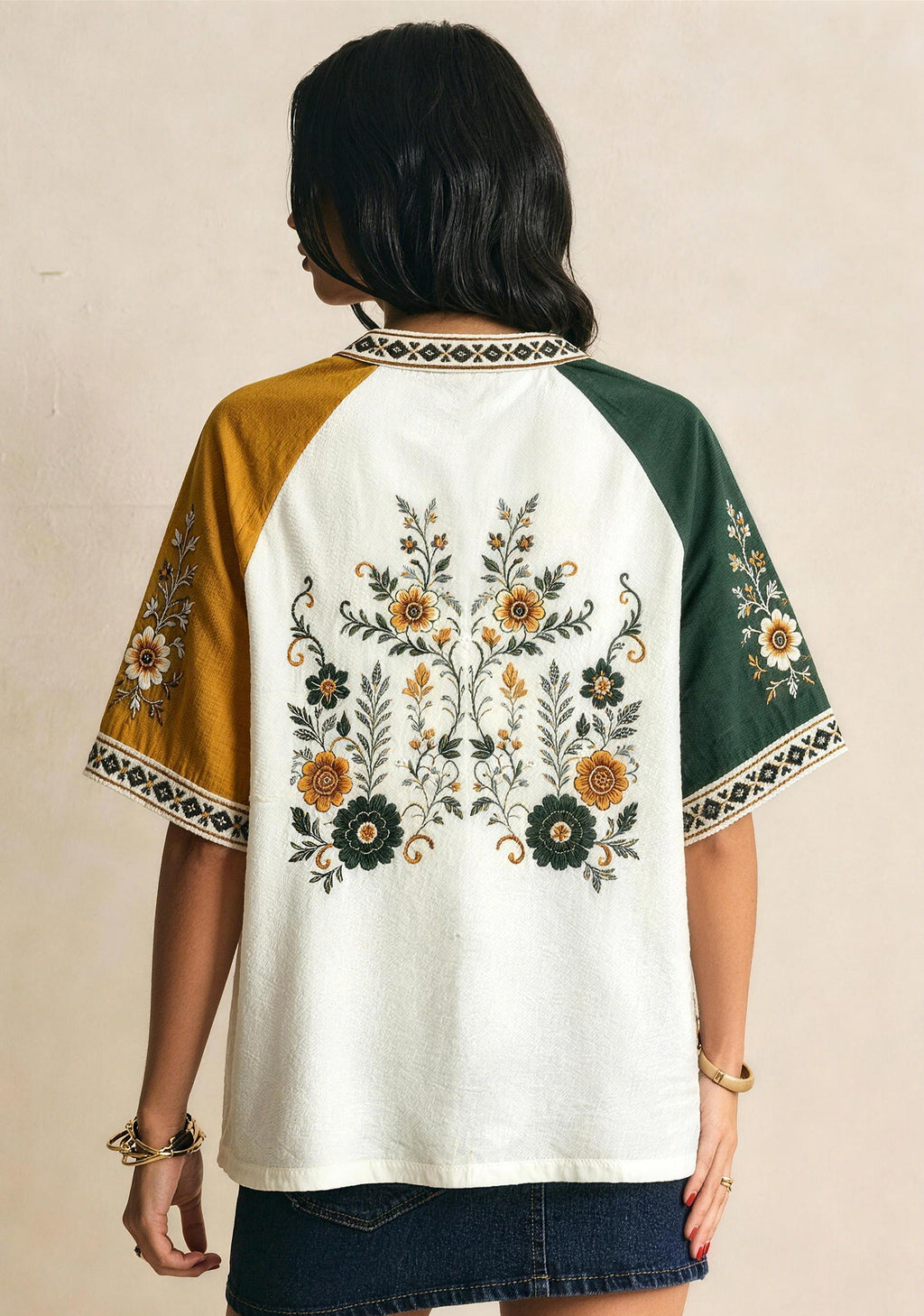 Green Bay Packers Bohemian Floral Heart NFL V-Neck T Shirt