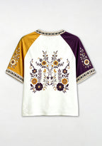 Baltimore Ravens Boho Folk‑Art Heart NFL V-Neck T Shirt