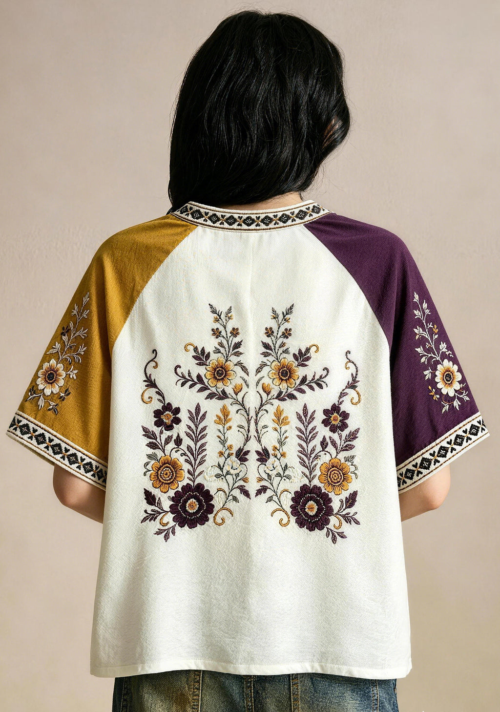 Baltimore Ravens Boho Folk‑Art Heart NFL V-Neck T Shirt