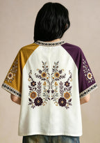 Baltimore Ravens Boho Folk‑Art Heart NFL V-Neck T Shirt