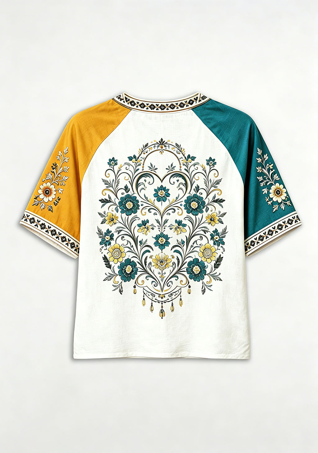 Miami Dolphins Est 1966 Folk Floral NFL V-Neck T-Shirt