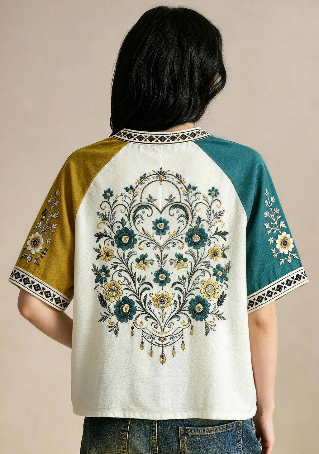 Miami Dolphins Est 1966 Folk Floral NFL V-Neck T-Shirt