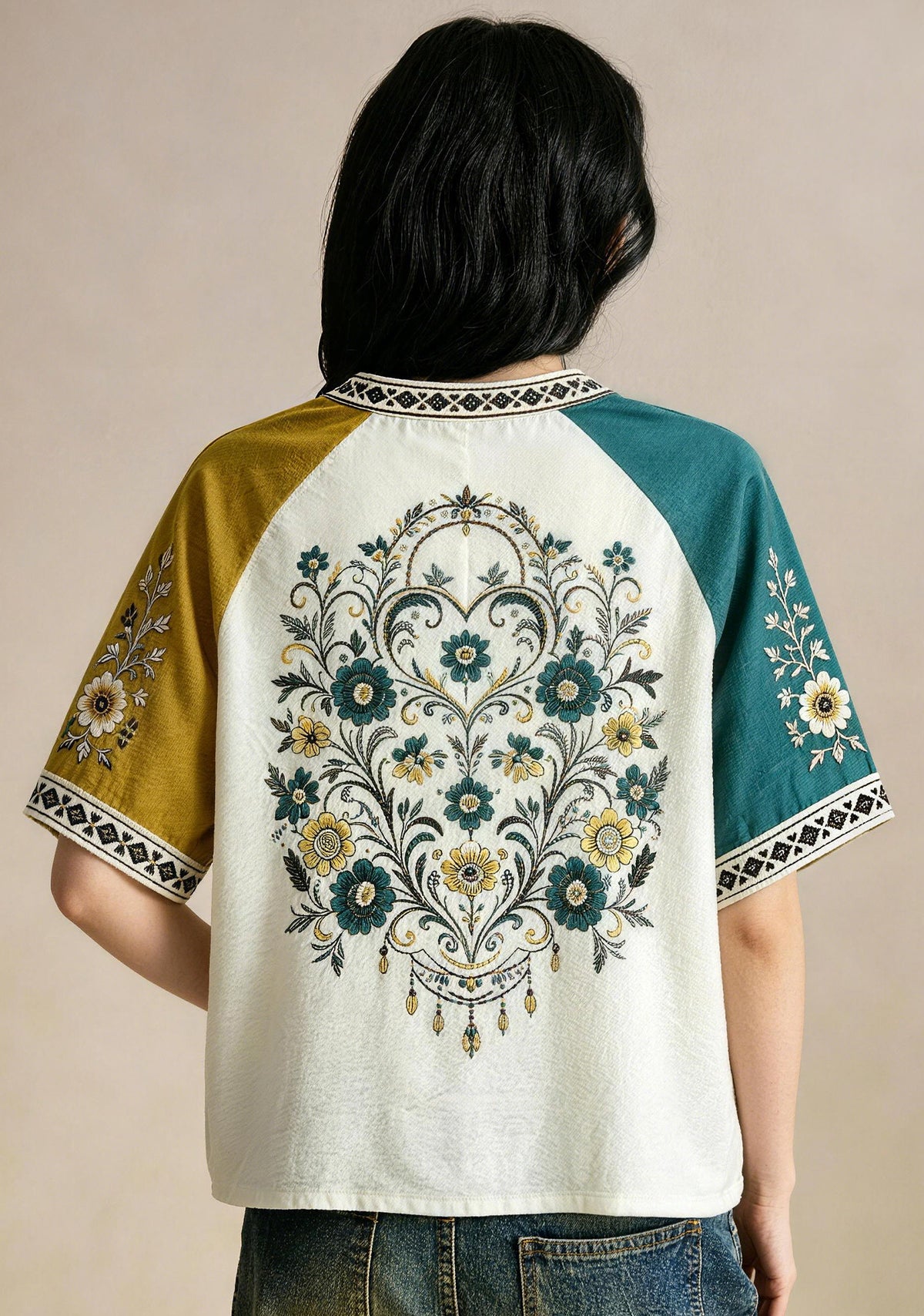 Miami Dolphins Est 1966 Folk Floral NFL V-Neck T-Shirt
