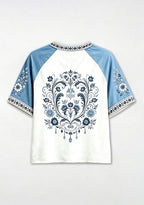 Detroit Lions Est 1929 Folk Floral NFL V-Neck T-Shirt