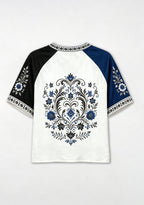 Carolina Panthers Est 1995 Folk Floral NFL V-Neck T-Shirt