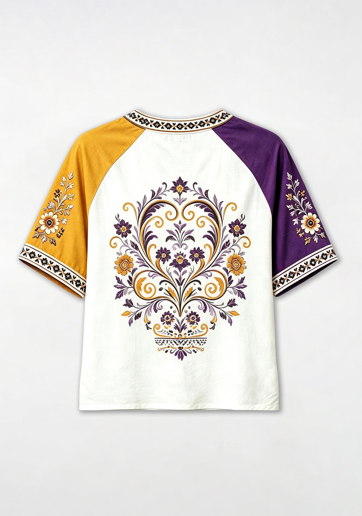 Minnesota Vikings Retro Floral Heart NFL V-Neck T-Shirt