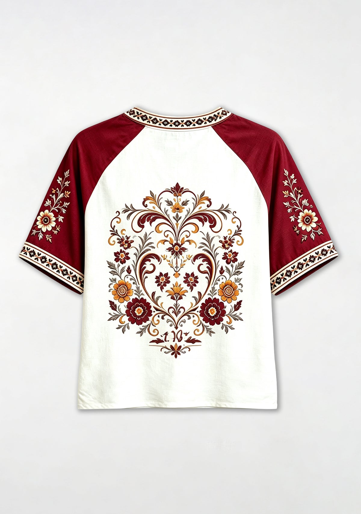 Washington Commanders Retro Floral Heart Raglan NFL V-Neck T-Shirt