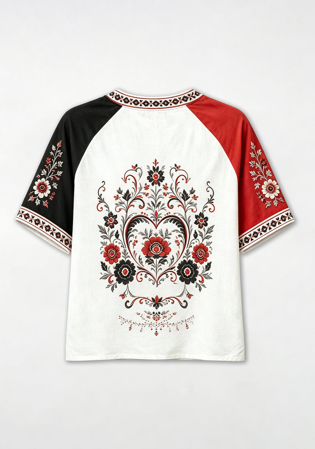 Arizona Cardinals Vintage Floral Heart Raglan NFL V-Neck T-Shirt