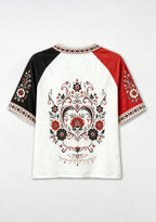 Arizona Cardinals Vintage Floral Heart Raglan NFL V-Neck T-Shirt