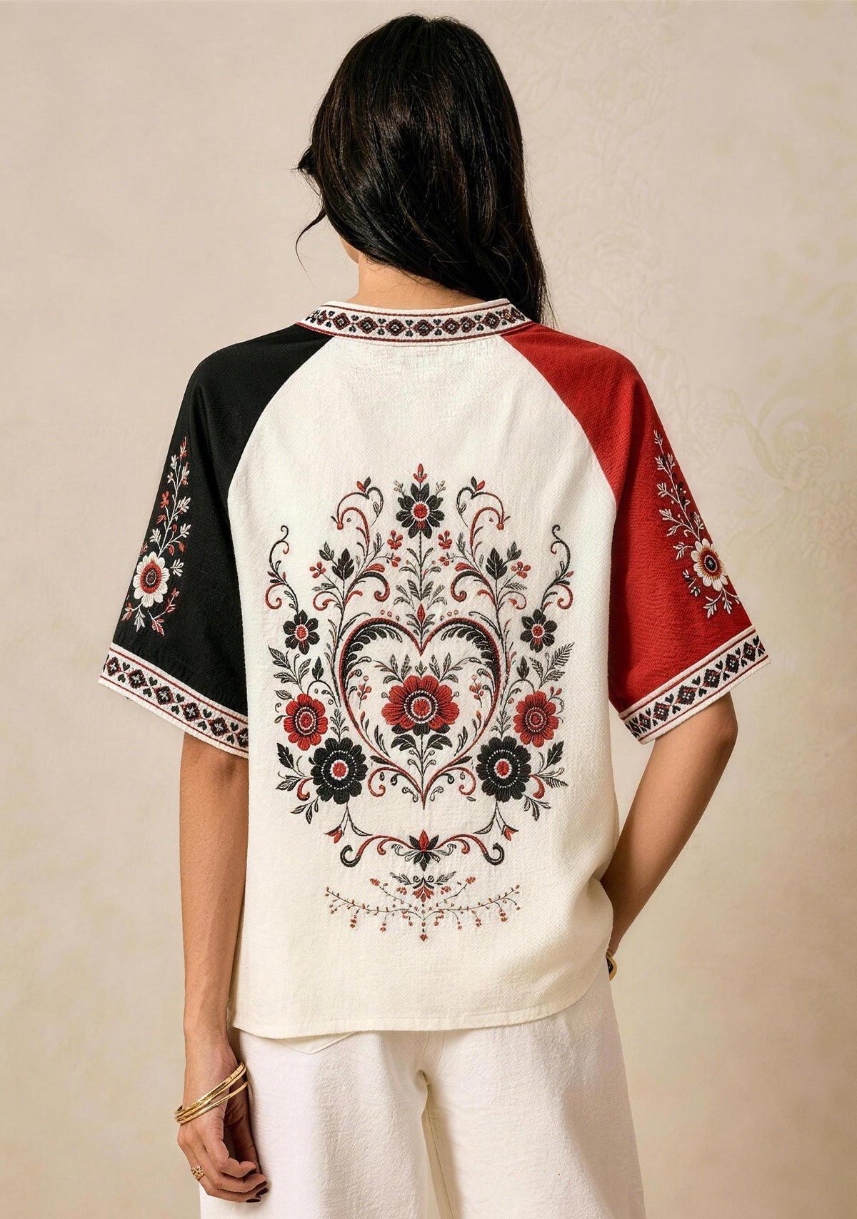 Arizona Cardinals Vintage Floral Heart Raglan NFL V-Neck T-Shirt