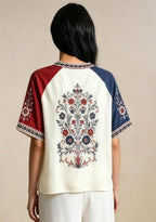 Tennessee Titans Vintage Floral Heart Raglan NFL V-Neck T-Shirt