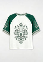 New York Jets Est.1960 Floral Heart Raglan NFL V-Neck T-Shirt