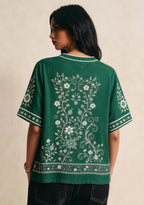 Philadelphia Eagles Floral Game Day NFL V-Neck Blouse