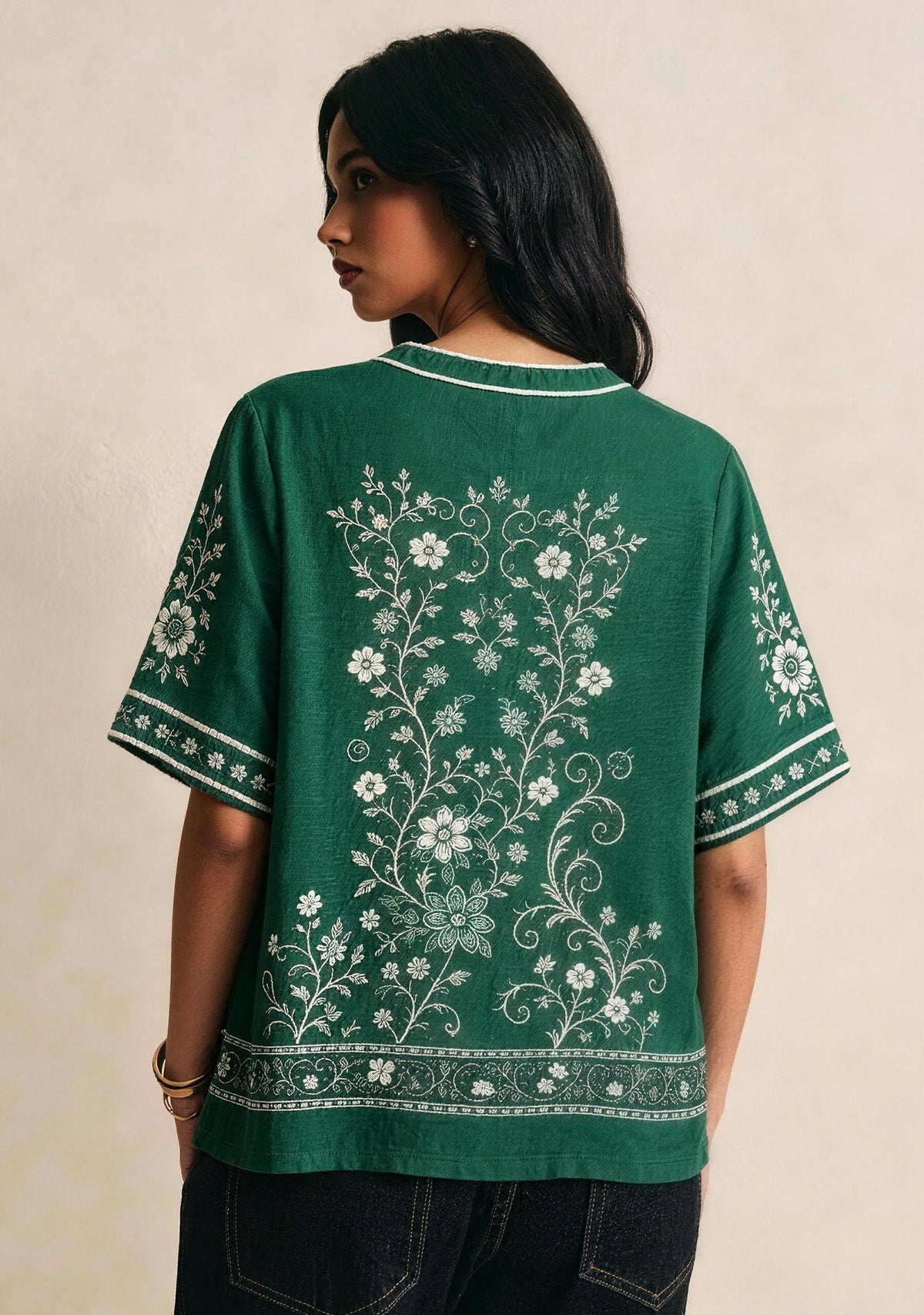 Philadelphia Eagles Floral Game Day NFL V-Neck Blouse