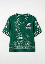 Philadelphia Eagles Floral Game Day NFL V-Neck Blouse