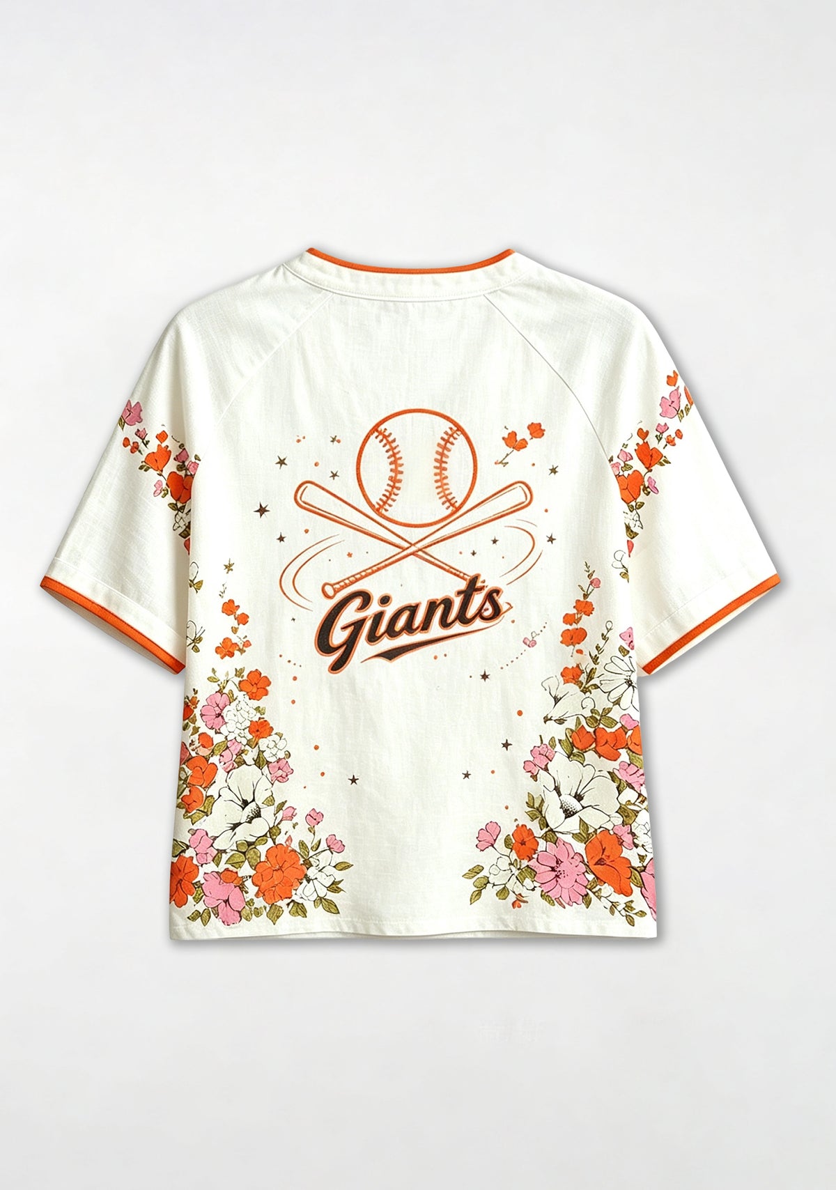 Giants Colorful Floral Print V-Neck Blouse