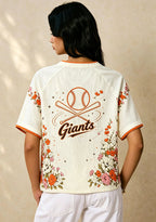 Giants Colorful Floral Print V-Neck Blouse