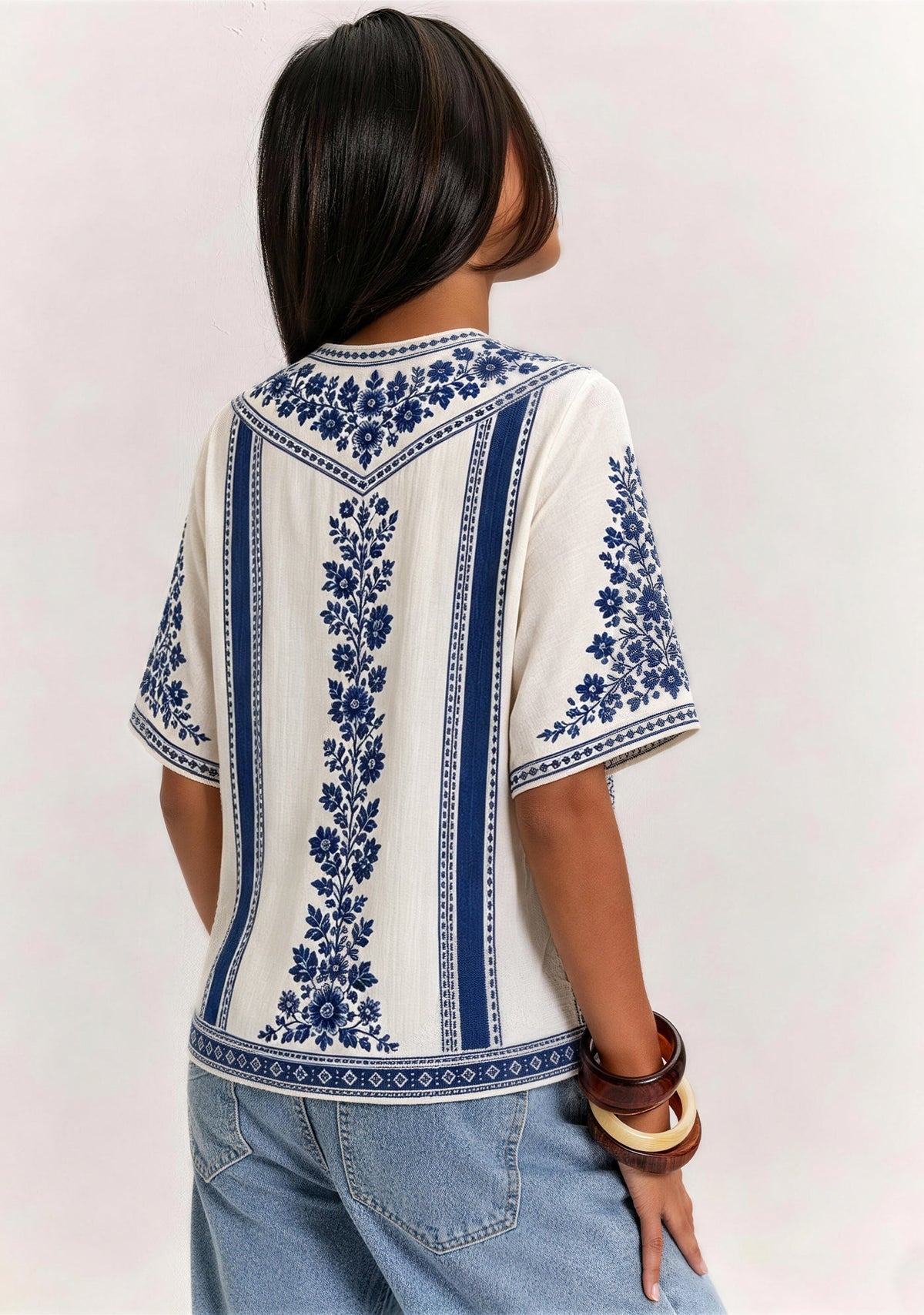 Boho Millwall Club V-Neck Blouse